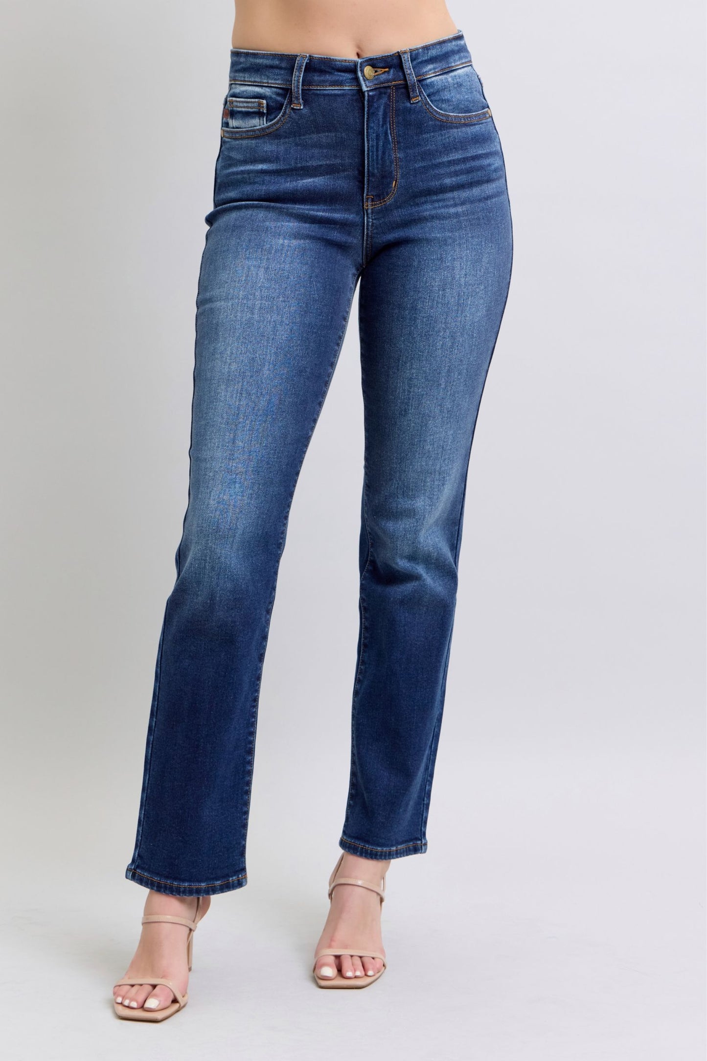 Full Size Washed Straight Leg Jeans with Pockets