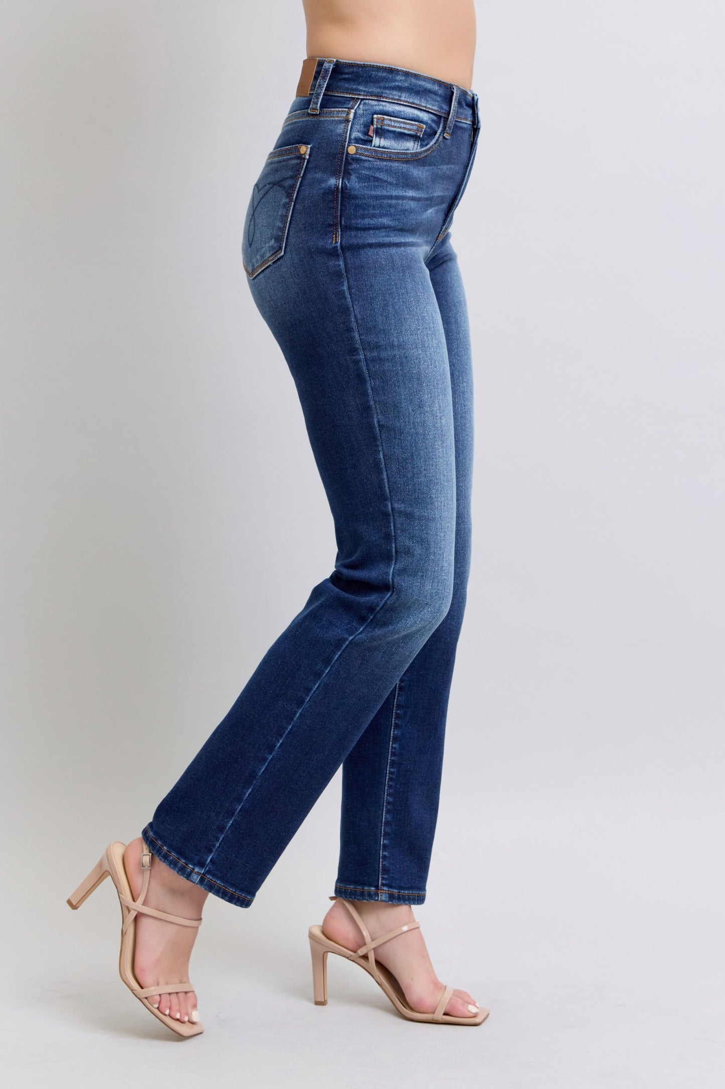 Full Size Washed Straight Leg Jeans with Pockets